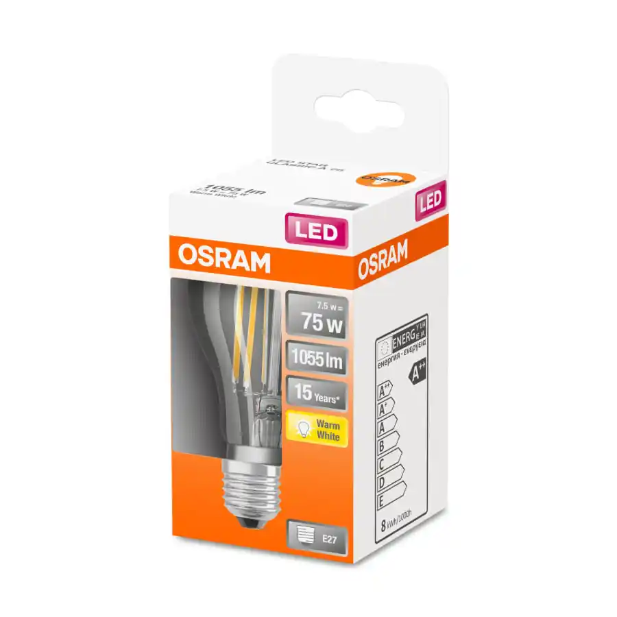Osram E27 1055lm 2700K Filamentti Led-vakiolamppu, Kirkas 4 Osram E27 1055lm 2700K Filamentti Led-vakiolamppu, Kirkas - Image 2