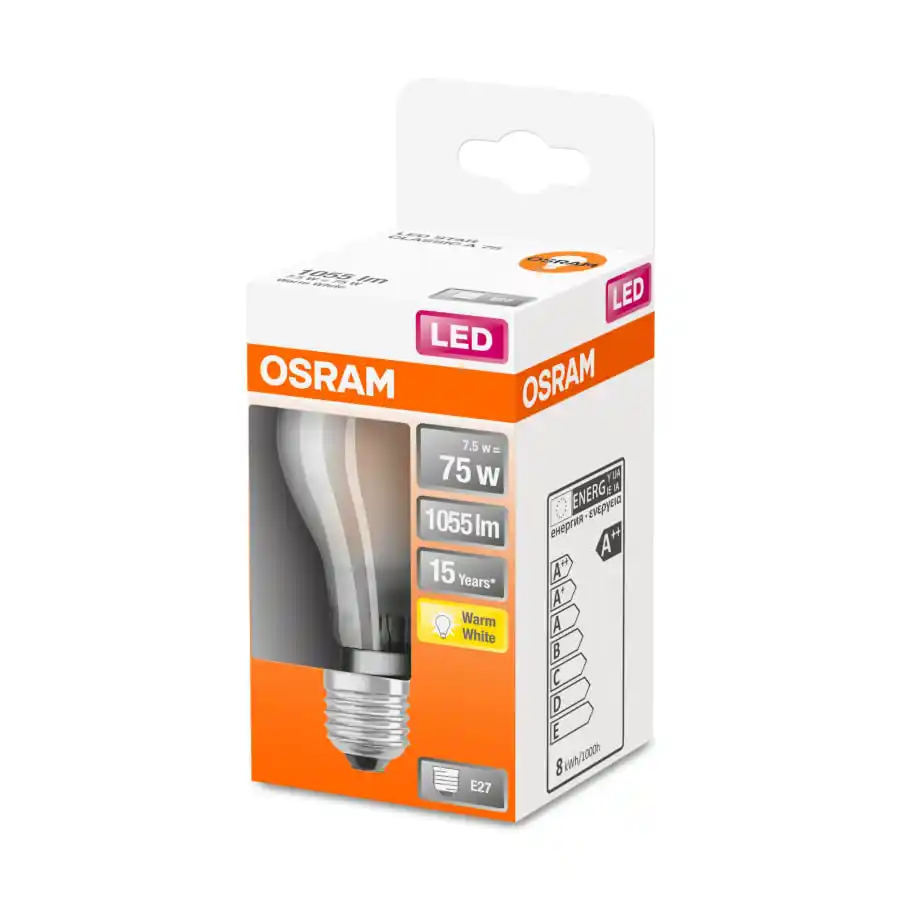 Osram E27 1055lm 2700K Filamentti Led-vakiolamppu, Matta 4 Osram E27 1055lm 2700K Filamentti Led-vakiolamppu, Matta - Image 2