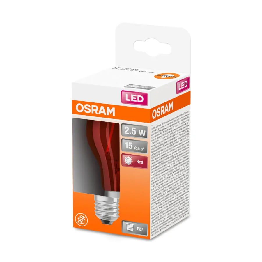 Osram E27 46lm 3000K Punainen Led-vakiolamppu 4 Osram E27 46lm 3000K Punainen Led-vakiolamppu - Image 2