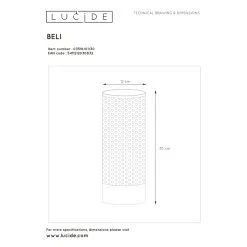 Lucide Beli Pöytävalaisin -Konstsmide Kauppa 5411212030832 5