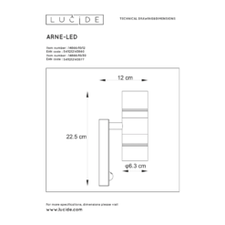 Lucide Arne 2-os Liiketunnistimella LED Ulkoseinävalaisin -Konstsmide Kauppa 5411212143860 3