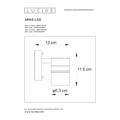 Lucide Arne LED Ulkoseinävalaisin 9 Lucide Arne LED Ulkoseinävalaisin -Konstsmide Kauppa 5411212143891 4