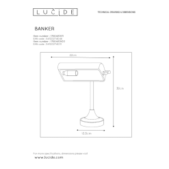 Lucide Banker Työpöytävalaisin 9 Lucide Banker Työpöytävalaisin -Konstsmide Kauppa 5411212174031 4