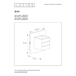 Lucide Bok Seinävalaisin -Konstsmide Kauppa 5411212175540 4