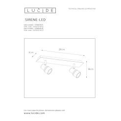 Lucide Sirene IP44 2-os LED Kattospotti 10 Lucide Sirene IP44 2-os LED Kattospotti -Konstsmide Kauppa 5411212176110 4