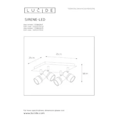Lucide Sirene IP44 4-os LED Kattospotti -Konstsmide Kauppa 5411212176141 4