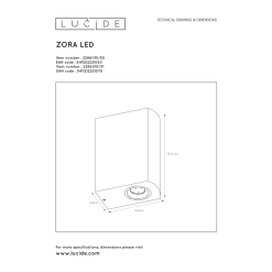 Lucide Zora Pyöreä LED Ulkoseinäspottivalaisin -Konstsmide Kauppa 5411212221070 4