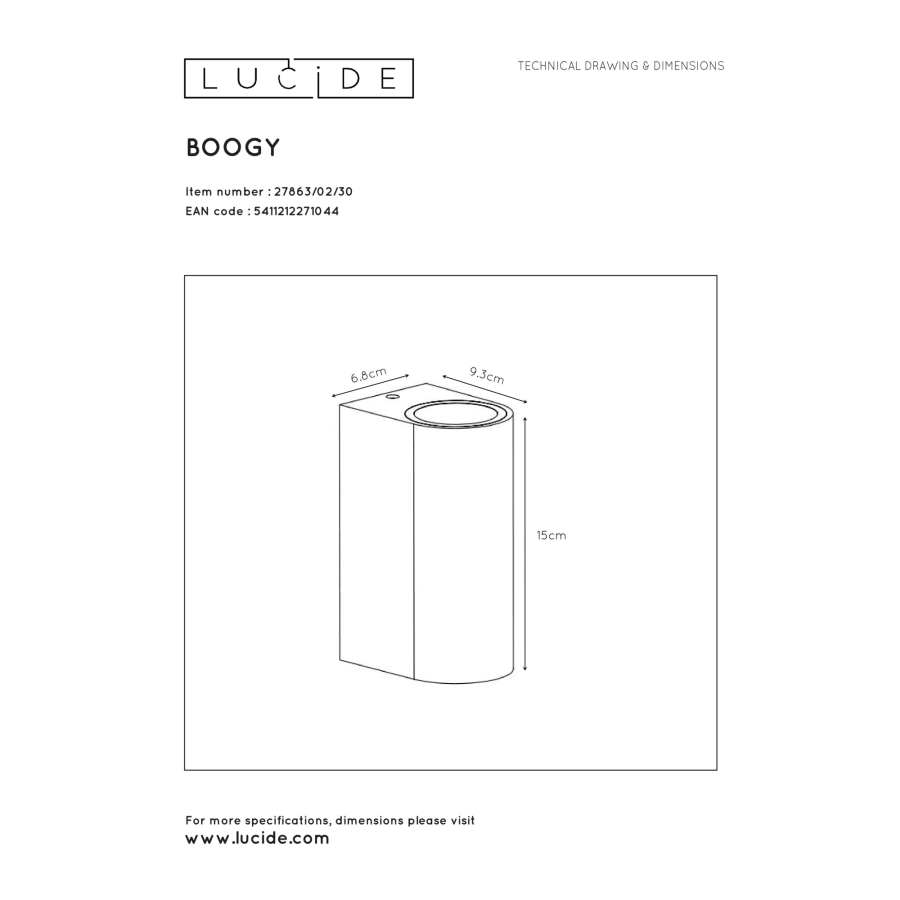 Lucide Boogy Ulkoseinävalaisin 5 Lucide Boogy Ulkoseinävalaisin - Image 3
