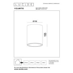 Lucide Volantis IP54 Ulkokattospottivalaisin -Konstsmide Kauppa 5411212272034 3