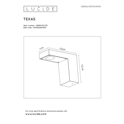 Lucide Texas Ulkoseinävalaisin -Konstsmide Kauppa 5411212280459 3