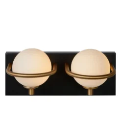 Lucide Isobel IP44 Musta/opaali 2xG9 Kylpyhuoneen Seivävalaisin -Konstsmide Kauppa 5411212302953 3