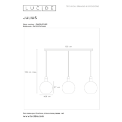 Lucide Julius 3-os Riippuvalaisin -Konstsmide Kauppa 5411212343444 4