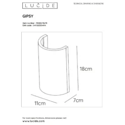 Lucide Gipsy Seinävalaisin -Konstsmide Kauppa 5411212351494 4