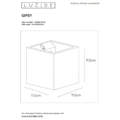 Lucide Gipsy Seinävalaisin -Konstsmide Kauppa 5411212351524 4