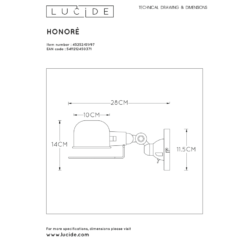 Lucide Honore Seinävalaisin -Konstsmide Kauppa 5411212450371 5