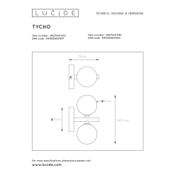 Lucide Tycho Seinävalaisin 11 Lucide Tycho Seinävalaisin -Konstsmide Kauppa 5411212450944 5