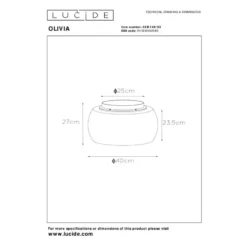 Lucide Olivia Ø40cm Kattovalaisin -Konstsmide Kauppa 5411212452085 3