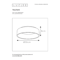 Lucide Talowe Ø30 LED Plafondi -Konstsmide Kauppa 5411212460622 5