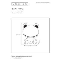 Lucide Dodo Frog LED Lasten Pöytävalaisin -Konstsmide Kauppa 5411212712752 3