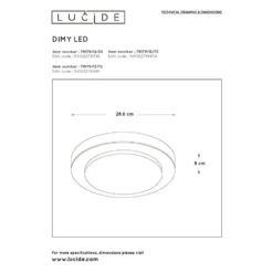 Lucide Dimy Ø28,6 IP21 LED Plafondi -Konstsmide Kauppa 5411212791481 5