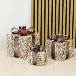 Nordic Winter Valoilla Punaiset Joulupaketit 3kpl -Konstsmide Kauppa 5705858717494 3