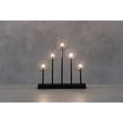 Finnlumor 5-haarainen Musta Metalli Kynttelikkö