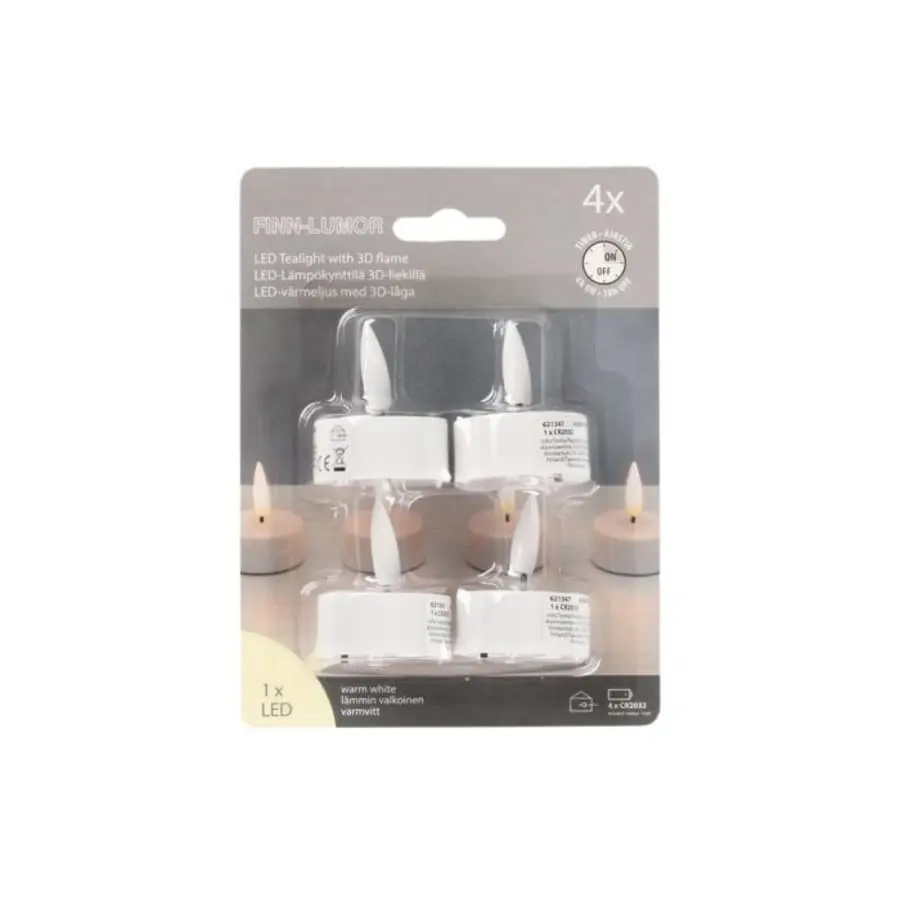 Finnlumor LED-Lämpökynttilä 3D Liekki 4 Kpl 6 Finnlumor LED-Lämpökynttilä 3D Liekki 4 Kpl - Image 4