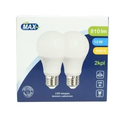 LED Max E27 10W 810lm 3000K 2kpl Led Vakiolamppu -Konstsmide Kauppa 6418536005620 2