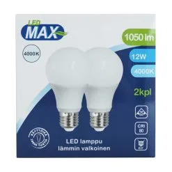 LED Max E27 12W 1050lm 4000K 2kpl Led Vakiolamppu -Konstsmide Kauppa 6418536005651 3
