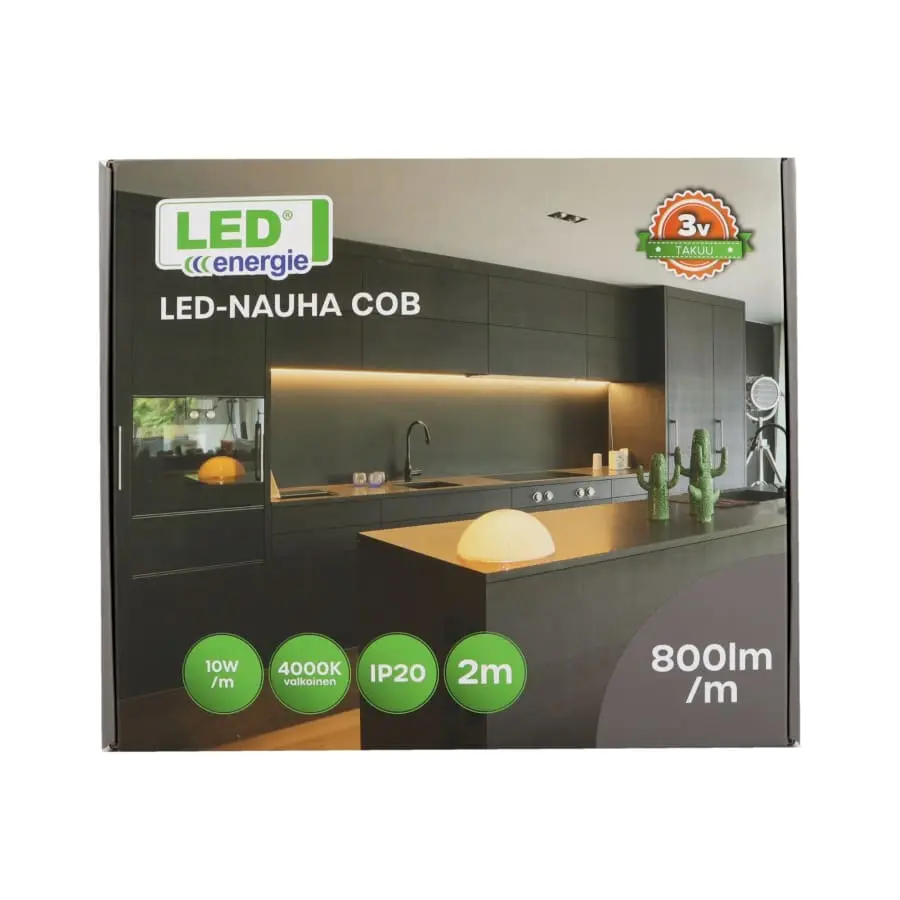 Led Energie COB IP20 10W/m 800lm/m 4000K Adapterilla 2m Led-nauha 5 Led Energie COB IP20 10W/m 800lm/m 4000K Adapterilla 2m Led-nauha - Image 3