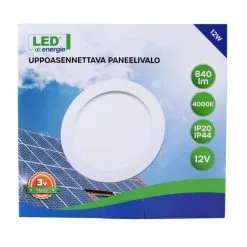 Led Energie 12V 12W 840lm 4000K IP20/IP44 Led Paneelivalaisin -Konstsmide Kauppa 6418536015384 2