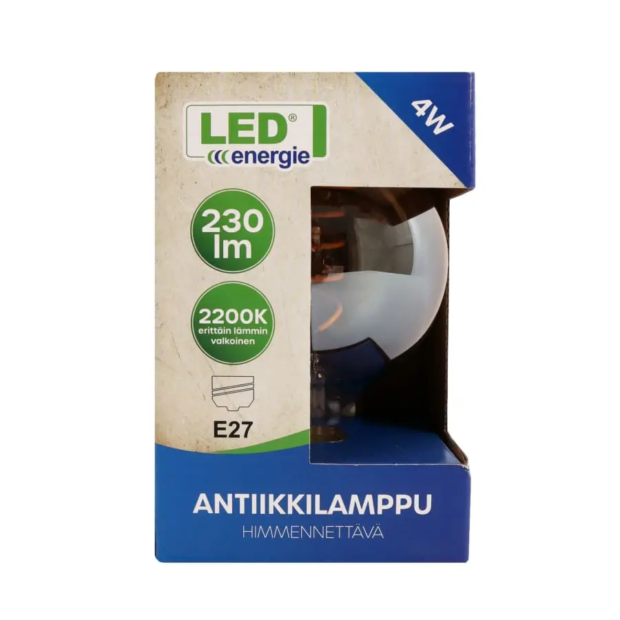 Led Energie G95/E27 4W 230lm Himmennettävä Amber Antiikkilamppu 4 Led Energie G95/E27 4W 230lm Himmennettävä Amber Antiikkilamppu - Image 2