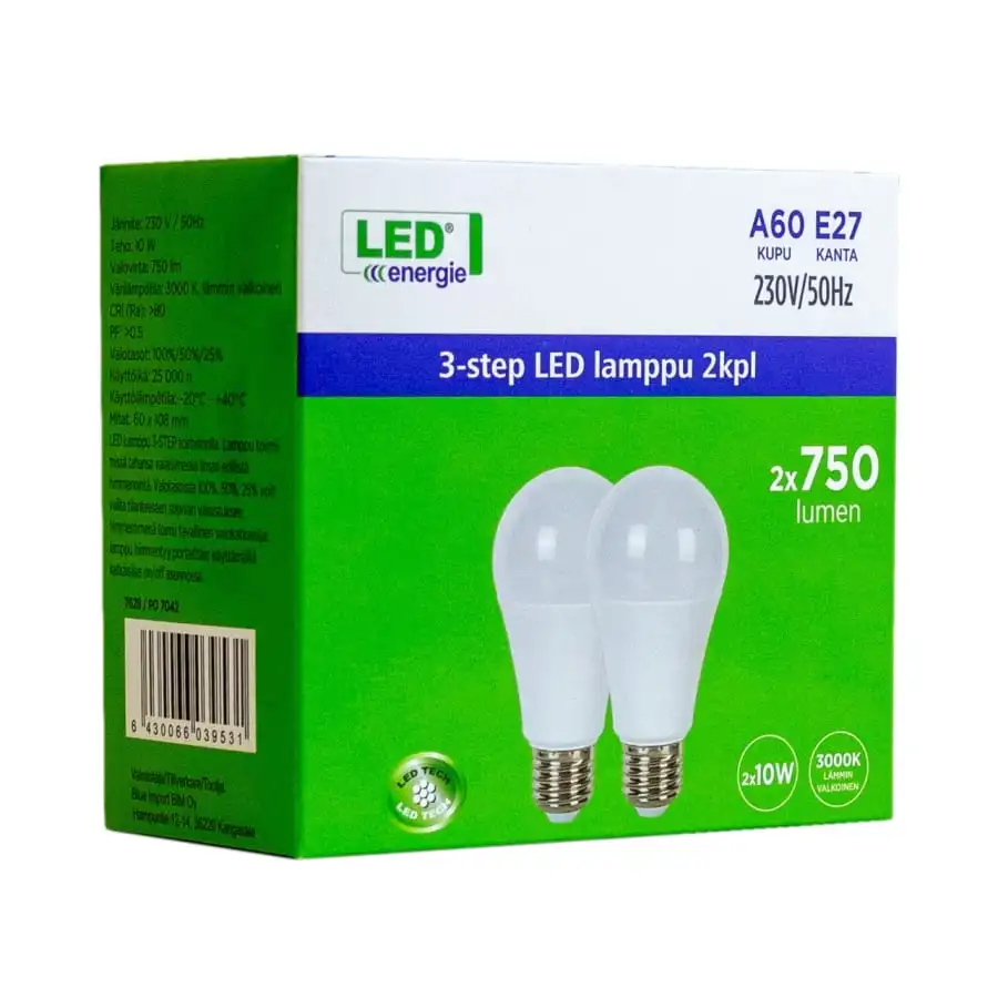 Led Energie E27 750lm 2kpl 3-step Led-vakiolamppu 4 Led Energie E27 750lm 2kpl 3-step Led-vakiolamppu - Image 2