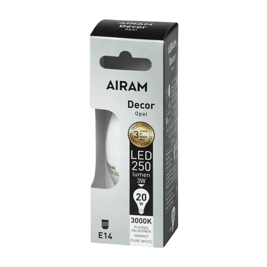 Airam Decor E14 250 Lm Opaali Led Kynttilälamppu 4 Airam Decor E14 250 Lm Opaali Led Kynttilälamppu - Image 2