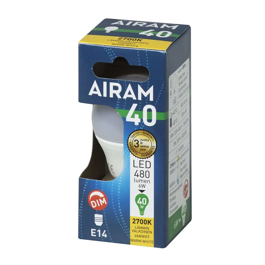 Airam E14 480 Lm Himmennettävä Opaali Led Mainoslamppu 4 Airam E14 480 Lm Himmennettävä Opaali Led Mainoslamppu - Image 2