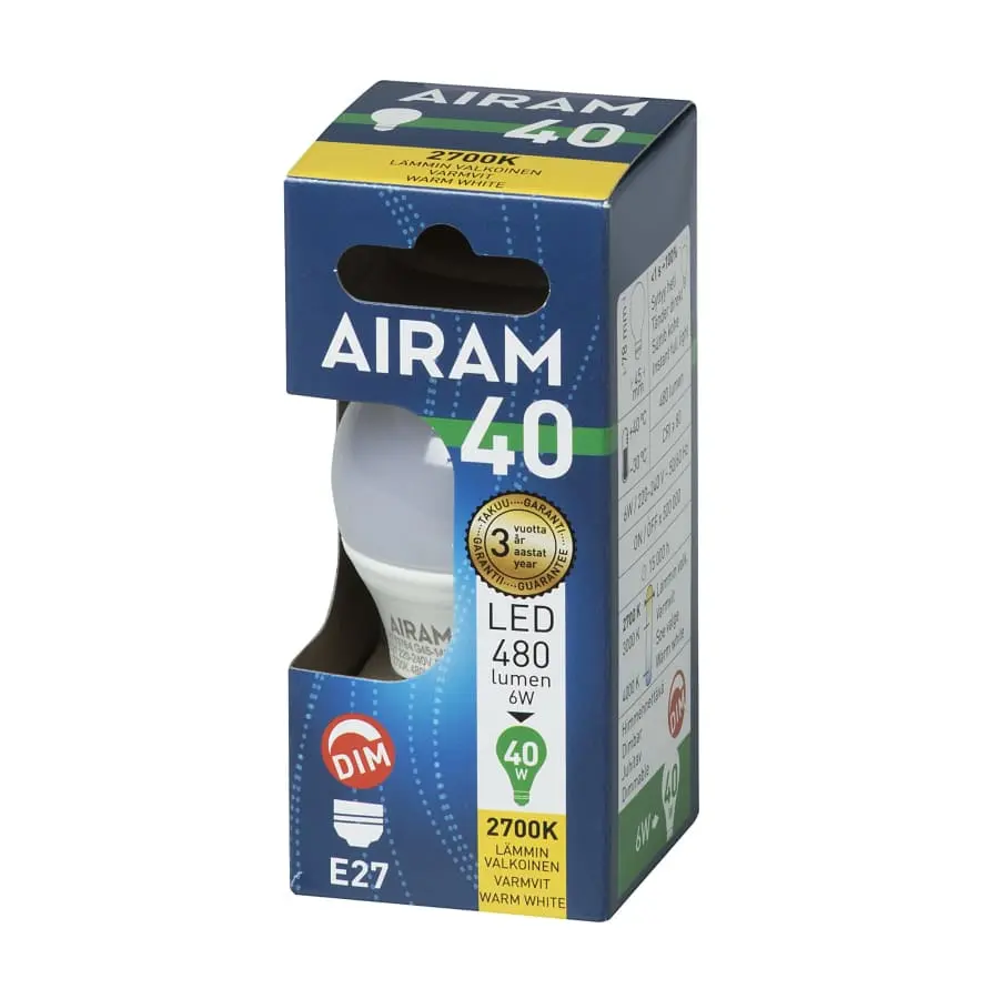 Airam E27 480 Lm Himmennettävä Opaali Led Koristelamppu 4 Airam E27 480 Lm Himmennettävä Opaali Led Koristelamppu - Image 2