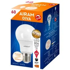Airam Oiva E27 7,3W 3000K 806lm DIM Led Vakiolamppu