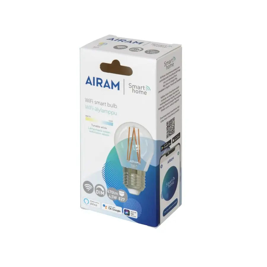 Airam Smart Wifi E27 4,5W 470lm Led Koristeälylamppu 3 Airam Smart Wifi E27 4,5W 470lm Led Koristeälylamppu