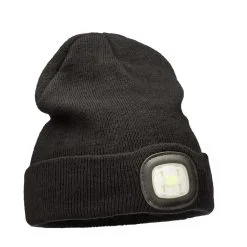 BrightSolar Beanie USB-ladattava LED Pipo, Musta