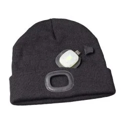 BrightSolar Beanie USB-ladattava LED Pipo, Musta -Konstsmide Kauppa 6438014204420 3