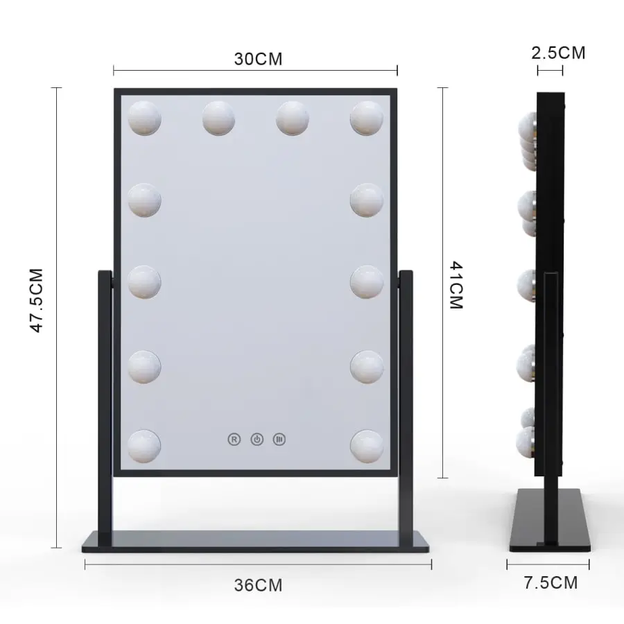 Lumio Lights Hollywood Peili 12 Lamppua Musta 4 Lumio Lights Hollywood Peili 12 Lamppua Musta - Image 2