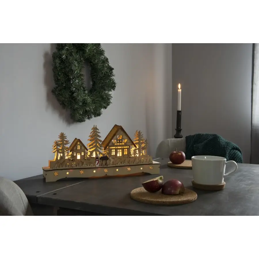 Konstsmide 3252-100 Puinen Kylä Pöytäsiluetti 4 Konstsmide 3252-100 Puinen Kylä Pöytäsiluetti - Image 2