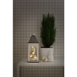 Konstsmide 3270-210 2xAA Lyhty Talo Puusiluetti, Ajastin 6H -Konstsmide Kauppa 7318303270215 3