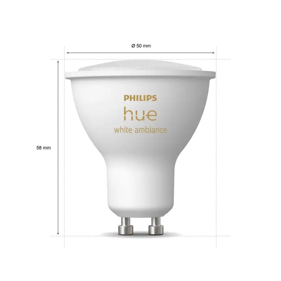 Philips Hue White Ambiance GU10 350lm 3kpl Led-älylamppu 6 Philips Hue White Ambiance GU10 350lm 3kpl Led-älylamppu - Image 4