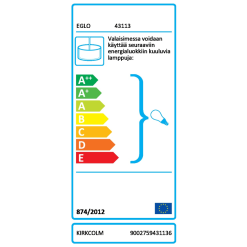 Eglo Kirkcolm Riippuvalaisin -Konstsmide Kauppa 9002759431136 2