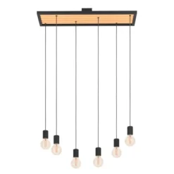 Eglo Consett 6-os 6x40W 78x25cm Vaalea Puu/musta Riippuvalaisin