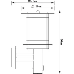 Globo Miami Liiketunnitimella Ulkoseinävalaisin -Konstsmide Kauppa 9007371186358 3
