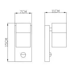 Globo Style Liiketunnistimella Ulkoseinävalaisin -Konstsmide Kauppa 9007371340347 3